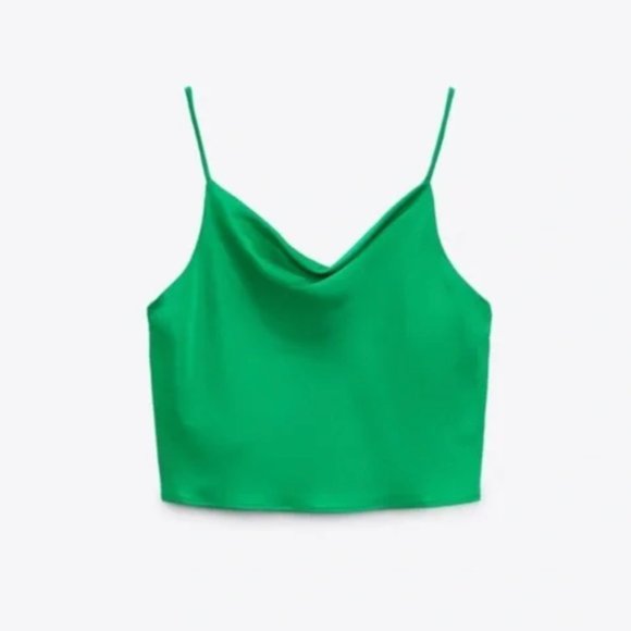 Zara green satin camisole - Picture 2 of 3